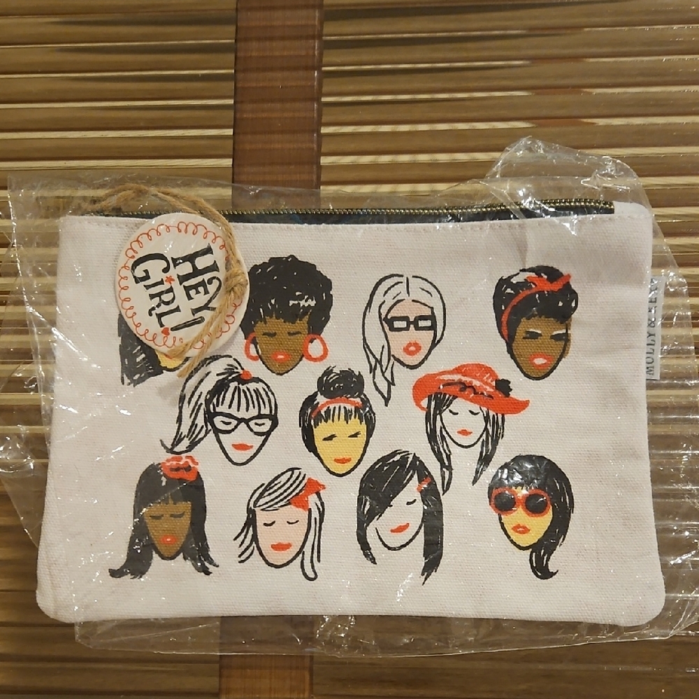 Trendy Cosmetic Bag with Diverse Faces Design